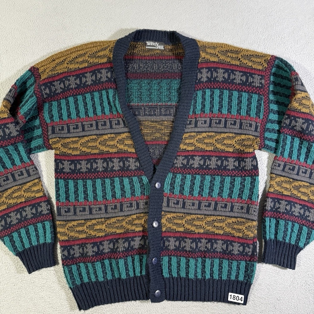 Vintage Windy Hill Grandpa Core Sweater 2XL Boho Button Cardigan Cosby Sweater
